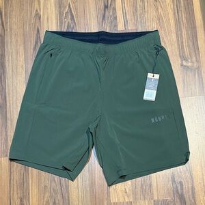 NOBULL Men's Dark Green Athletic Shorts 8 in inseam